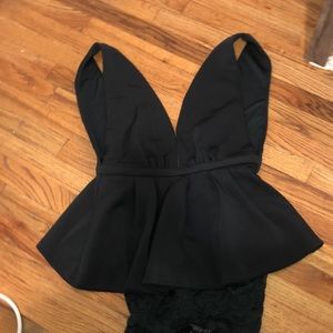 Green plunge blouse NWOT